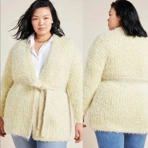 Anthropologie Larkin Shimmer Cardigan Sweater | 2X | Open Front - Tie